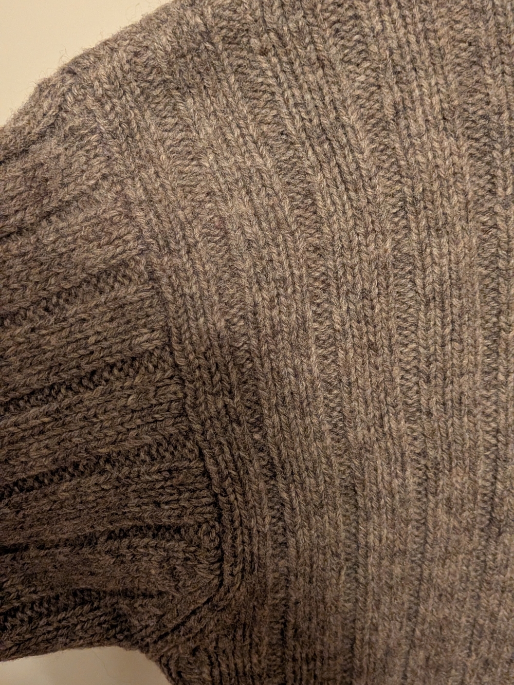 Vintage twik Heathered Taupe Ribbed Wool Sweater - Picture 4 of 4